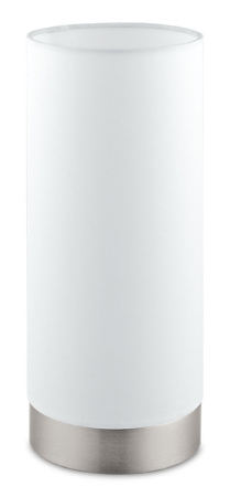 Настольная лампа PASTERI с сенсорн. димм., 1х40W (E27), Ø120, H255, никель мат./текстиль, белый