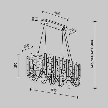 ML.6621.12 BS Подвесная люстра MODELUX ML.6621.12 BS
