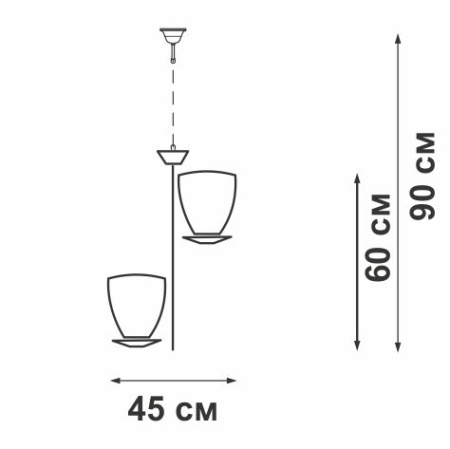 Люстра V4056/4, 4xE27 макс. 60Вт+LED 8W