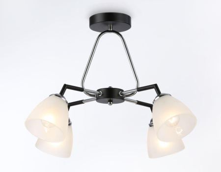 TR303293 Светильник подвесной TR303293/4 BK/CH/FR черный/хром/белый матовый E27*4 max 60W D590*380