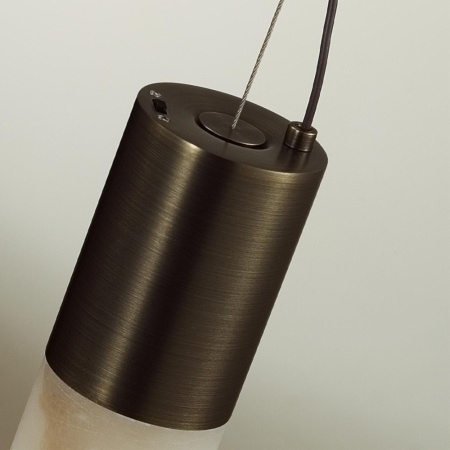 6686/15L L-VISION ODL24  125  Подвесной светильник темная брашированная латунь/металл/алебастр IP20