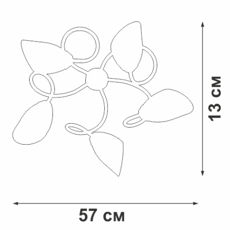 V3396/5PL ЛюстраV3396/5PL, 5хЕ14 макс. 40Вт, плафон ПП