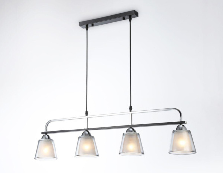 TR303244 Светильник подвесной TR303244/4 BK/CH/SM/FR черный/хром/дымчатый/белый матовый E27*4 max 60