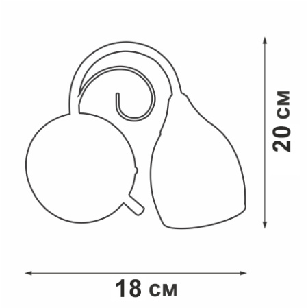 V3269-3/1A Светильник настенный V3269-3/1A, 1хЕ14 макс. 40Вт