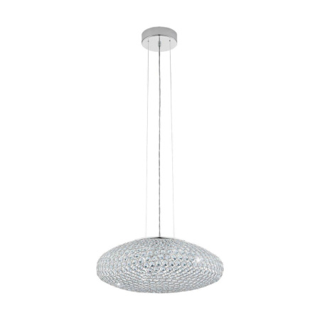 Подвес CLEMENTE, 3х60W (E27), Ø540, cталь, хром/хрусталь, прозрачный