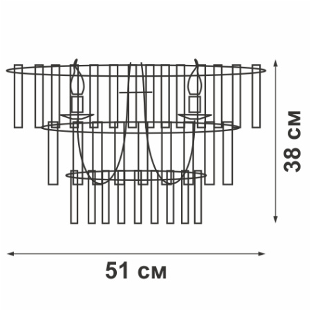 Люстра V5151-1/6+3+1PL, 10хЕ14 макс. 60Вт
