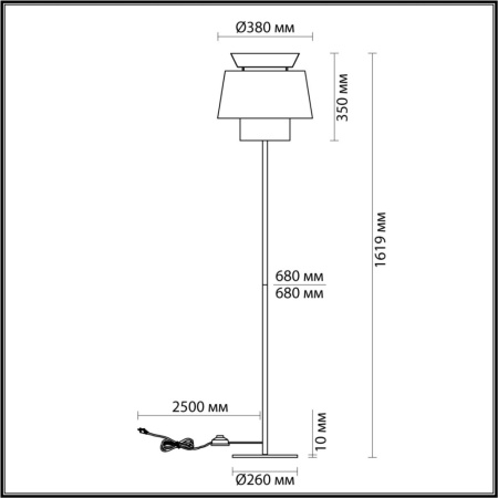 4992/1FA PENDANT ODL24 401 черный/зеленый/золотой/металл/экокожа Торшер E27 1*60W KRESSA