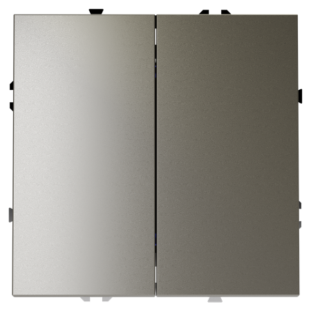 VLS020604 Выключатель с самовозвратом встраиваемый VOLTUM S70 двухклавишный 10А, (шелк)