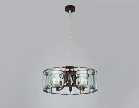 TR5144 Подвесная люстра с хрусталем TR5144 CF/CL кофе/прозрачный E14/6 max 40W D600*1000