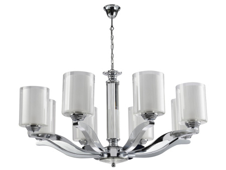 7908/C , Люстра, Chrome Glass clear/matt white D75.5*H40 cm E14 8*60W