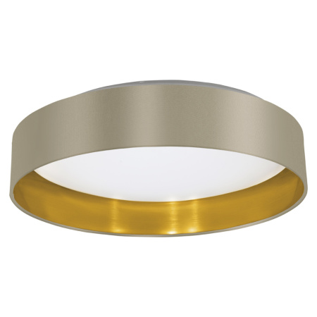 Светодиодный светильник потолочный MASERLO, 18W (LED), Ø405, белый/текстиль, серо-коричневый, золото