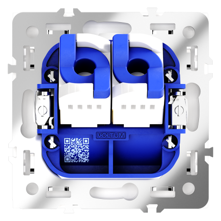 VLS060201 Розетка компьютерная встраиваемая VOLTUM S70 двойная RJ45+RJ45 кат.6, (белый глянцевый)