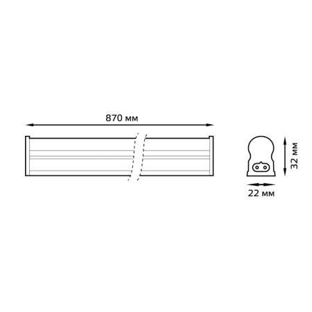 TL006 Светильник Gauss TL Elementary линейный 12W 1000lm 6500K IP20 870х22х33 LED 1/25