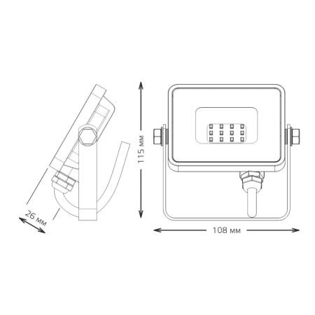 Прожектор Gauss Qplus 10W 850lm 6500K 200-240V IP65 графитовый LED 1/20