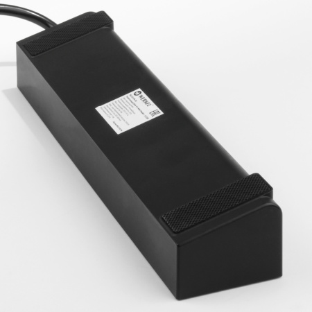 W6514944/ Розеточный блок 4-х местный + 3 USB черный/шампань рифленый