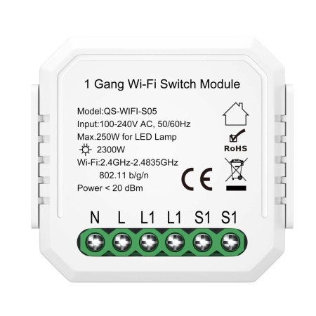ST LUCE ST9000.500.01С WIFI реле 1 канал, 10A Белый
