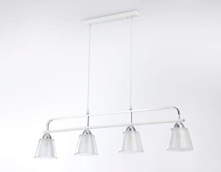 TR303242 Светильник подвесной TR303242/4 WH/CH/CL/FR белый/хром/прозрачный/белый матовый E27*4 max 6