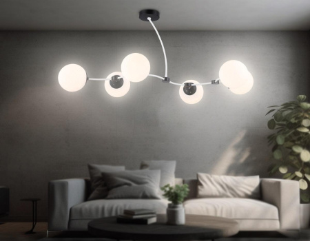 TR2552 Подвесной светильник TR2552/6 WH/BK белый/черный E27/6 max 60W 1160*600*450