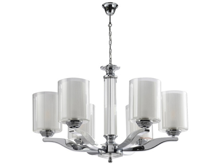 7906/C , Люстра, Chrome Glass clear/matt white D59*H40 cm E14 6*60W