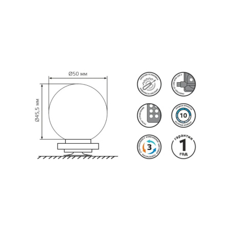 MK001 Светодиодный светильник Gauss MAKEUP MK001 10W 780lm 220-240V для зеркала LED 1/8/48
