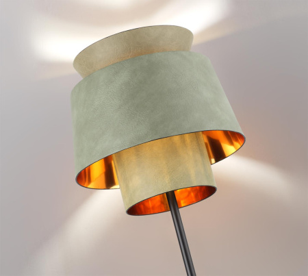 4992/1FA PENDANT ODL24 401 черный/зеленый/золотой/металл/экокожа Торшер E27 1*60W KRESSA