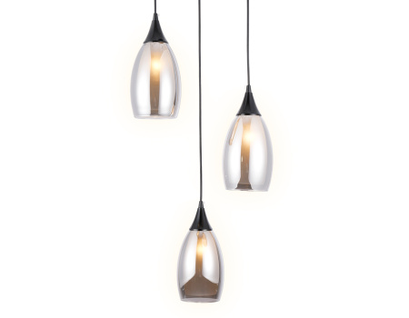 TR3550 Подвесной светильник TR3550/3 BK/SM черный/дымчатый E14 max 40W 370*130*1000