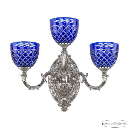 Светильник 7214B12/2+1/210 Ni P1 U Clear-Blue/H-1J, 3x40 w, 41х28х41 см
