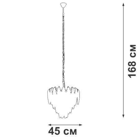 Люстра V5349-8/6+1, 7*E14 макс.40Вт