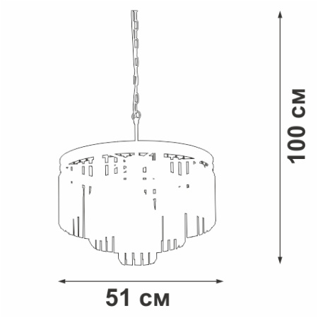 Люстра V5151-1/6+3+1, 10хЕ14 макс. 60Вт