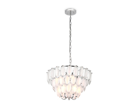 TR5177 Подвесная люстра TR5177/10 CH/CL/FR хром/прозрачный/белый матовый E14/10 max 40W D600*1050