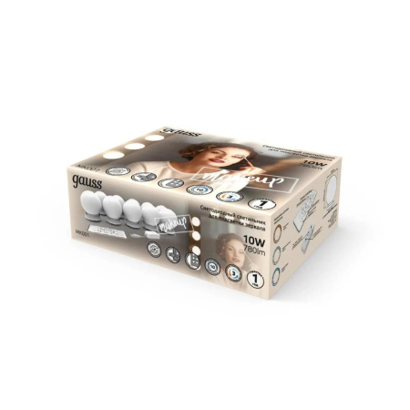 MK001 Светодиодный светильник Gauss MAKEUP MK001 10W 780lm 220-240V для зеркала LED 1/8/48