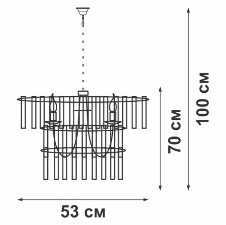 Люстра V5155-1/6+3+1, 10хЕ14 макс. 60Вт