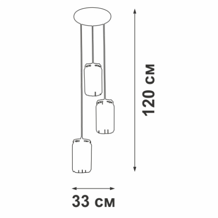 Люстра V4266-1/3S, 3хЕ14 макс. 60Вт