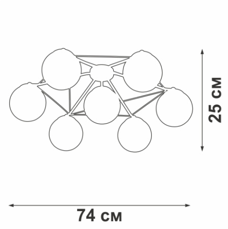 Люстра V4722-8/7PL, 7хЕ14 макс. 40Вт