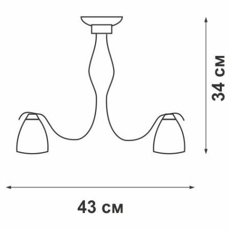 V3471-2/5PL Люстра V3471-2/5PL, 5хЕ14 макс. 40Вт, плафон ПП