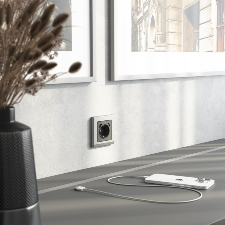 W1179564 Накладка для розетки USB  (графит матовый)
