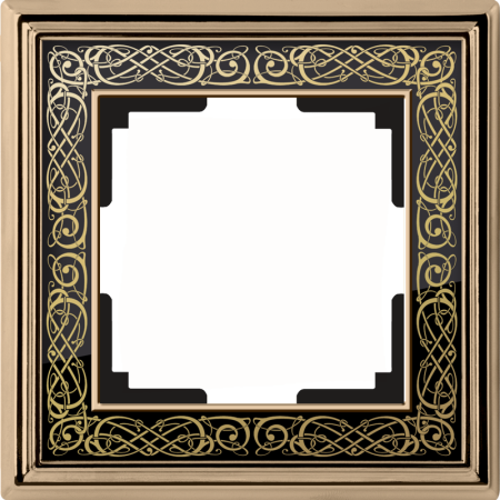 W0011430/ Рамка на 1 пост Palacio Gracia (золото/черный)