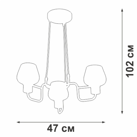 Люстра V4833-7/3S, 3хЕ14 макс. 40Вт