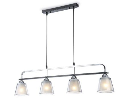 TR303244 Светильник подвесной TR303244/4 BK/CH/SM/FR черный/хром/дымчатый/белый матовый E27*4 max 60