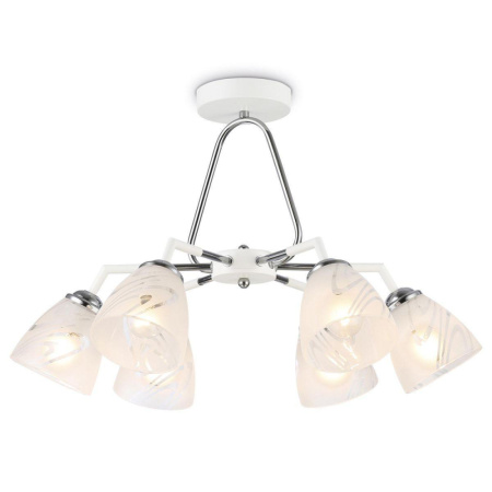 TR303292 Светильник подвесной TR303292/6 WH/CH/FR белый/хром/белый матовый E27*6 max 60W D590*380