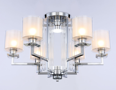 TR4418 Потолочная люстра TR4418/6 CH/CL/FR хром/прозрачный/белый матовый E27*6 max 40W D748*463 (лам