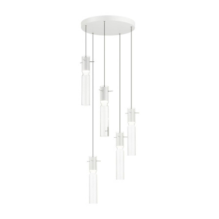 5058/25LB PENDANT ODL24 325 белый/прозрачный/металл/стекло Люстра каскадная LED 5*5W 3000K SCROW