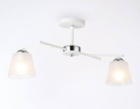 TR303201 Светильник подвесной TR303201/2 WH/CH/FR белый/хром/белый матовый E27*2 max 60W 470*370*260