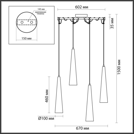 5043/42L L-VISION ODL24 301 глянц.золото/прозрачный/металл/стекло Люстра LED 42W 3000K 4167Лм LUMP