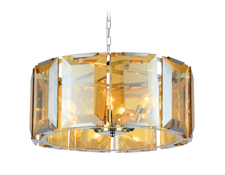 TR5133 Подвесная люстра с хрусталем TR5133 CH/TI хром/янтарь E14/5 max 40W D500*1000