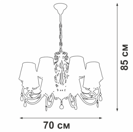 V1786-0/8 Люстра V1786-0/8, 8хЕ14 макс. 60Вт