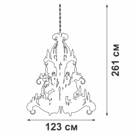 Люстра V1815-7/16+8+8+8, 40хЕ14 макс. 60Вт