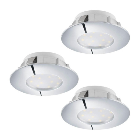 Комплект светодиод. встраив. светильников PINEDA, 3х6W(LED), Ø78, IP44, пластик, хром