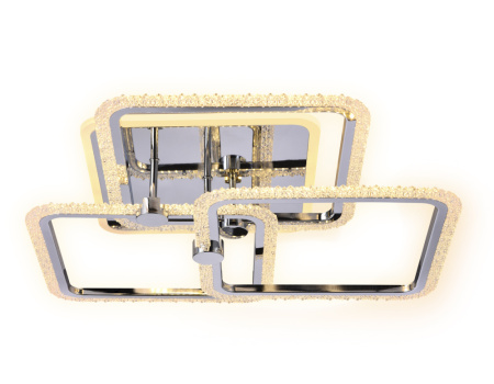 FA536 Потолочный светодиодный светильник с пультом FA536/3 CH хром 118W 510*510*150 (ПДУ РАДИО 2.4G)