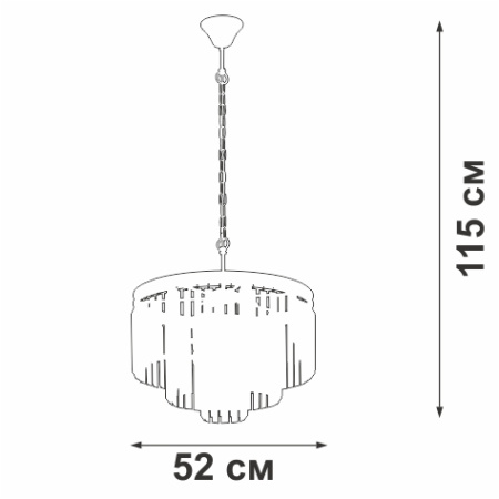 Люстра V5154-1/6+3+1, 10хЕ14 макс. 60Вт